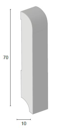 Battiscopa PVC espanso 10x70x2400mm, foto 3 di 4